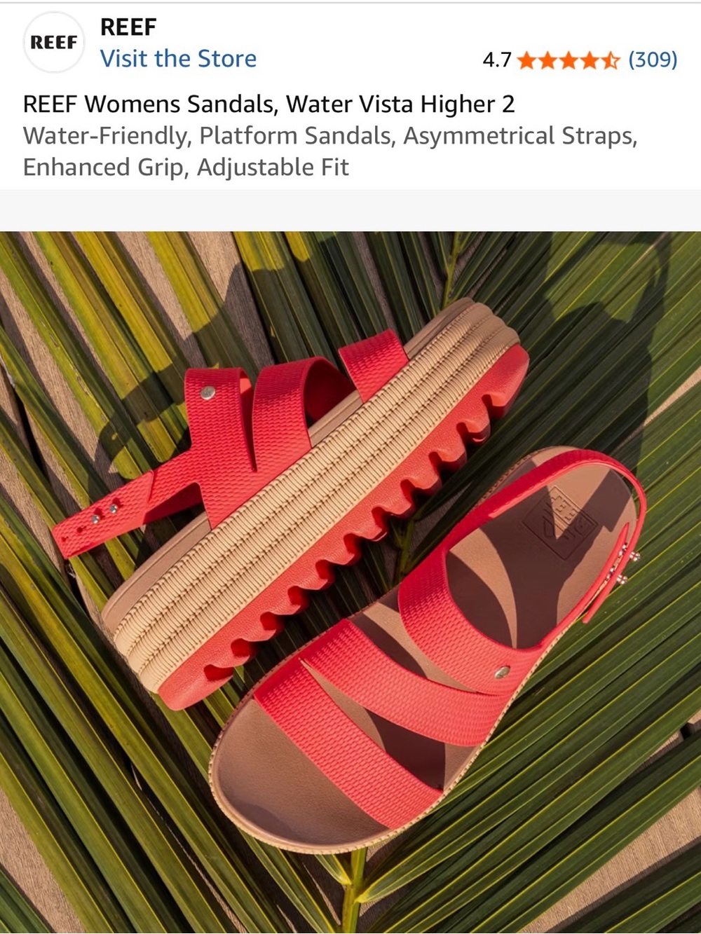 REEF Women’s Water Vista Higher 2 Sandals - Hibiscus